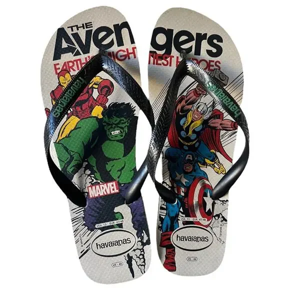Havaianas The Marvel Avengers Hulk Thor Thong Flip Flops Sandals Men Size 13 - Picture 3 of 7